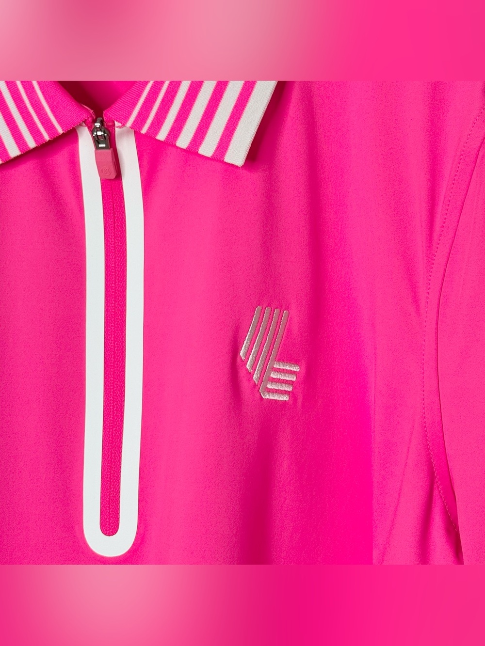 G/FORE Womens Silky Tech Nylon Zip Long Sleeve Golf Polo Size M New - Picture 4 of 15